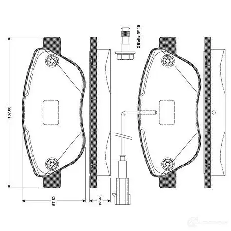 Тормозные колодки, комплект BOSCH 0986tb3079 E9 90R - 01108/1407 GJ4UQO9 1193496841