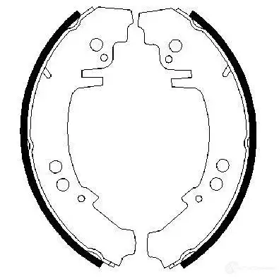 Барабанные тормозные колодки, комплект BOSCH 0986487421 341570 Y6MPI2 BS 671