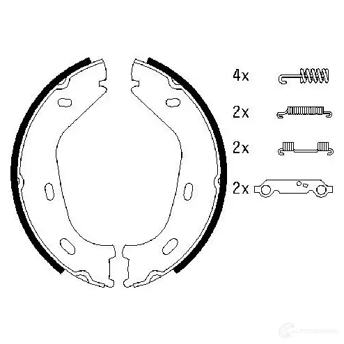 Тормозные колодки ручника, комплект BOSCH 0986487542 7ZI8Z BS79 2 341621