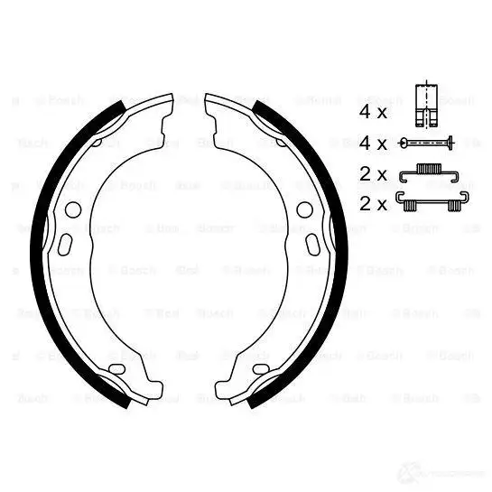 Тормозные колодки ручника, комплект BOSCH 0986487726 341775 B S946 OU13ZK0 изображение 5