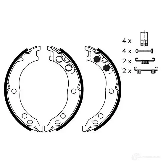 Тормозные колодки ручника, комплект BOSCH KN8MT5 BS 932 341760 0986487712 изображение 0