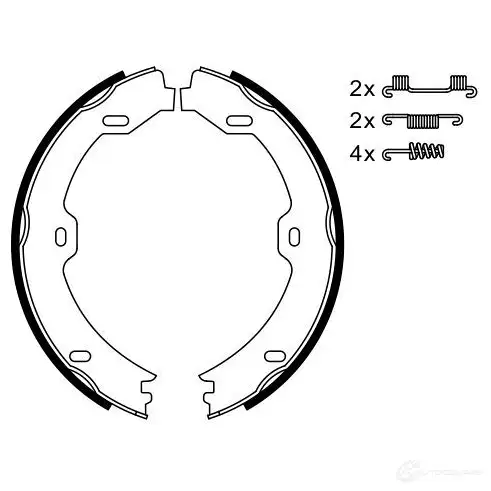 Тормозные колодки ручника, комплект BOSCH BS8 86 WVRVI 0986487666 341714 изображение 3