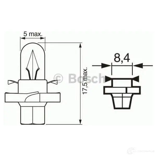 Лампа накаливания BOSCH AE3BJ55 1987302235 12V 1,2W PURE LIGHT 350338