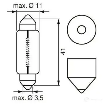 Лампа SV8.5-8 10 Вт 12 В BOSCH K 15772 349999 12V 10W PURE LIGHT 1987301014 - Изображение 1