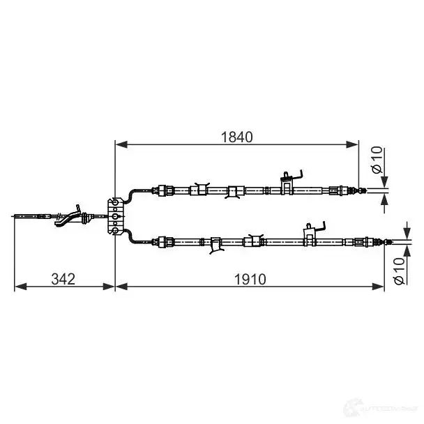 Трос ручника, стояночного тормоза BOSCH BC242 0 355459 1987482420 F1WUX2I изображение 0