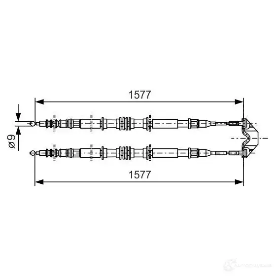 Трос ручника, стояночного тормоза BOSCH BC6 21 1987477767 PSL52J 353873 изображение 0