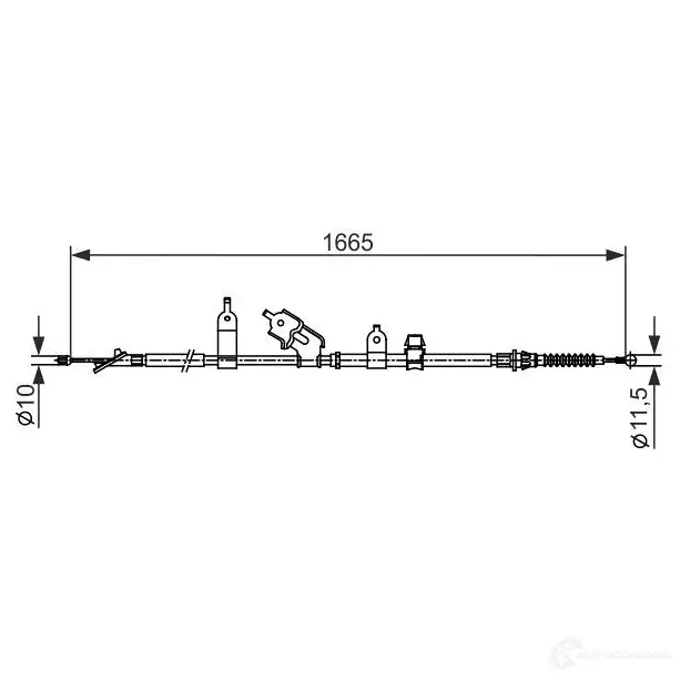 Трос ручника, стояночного тормоза BOSCH XB5FKG 1987482440 355476 B C2440