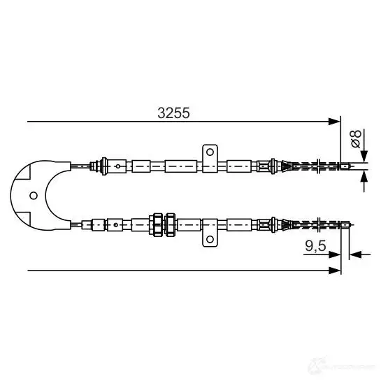 Трос ручника, стояночного тормоза BOSCH 353551 4N8L8 1987477372 BC27 1