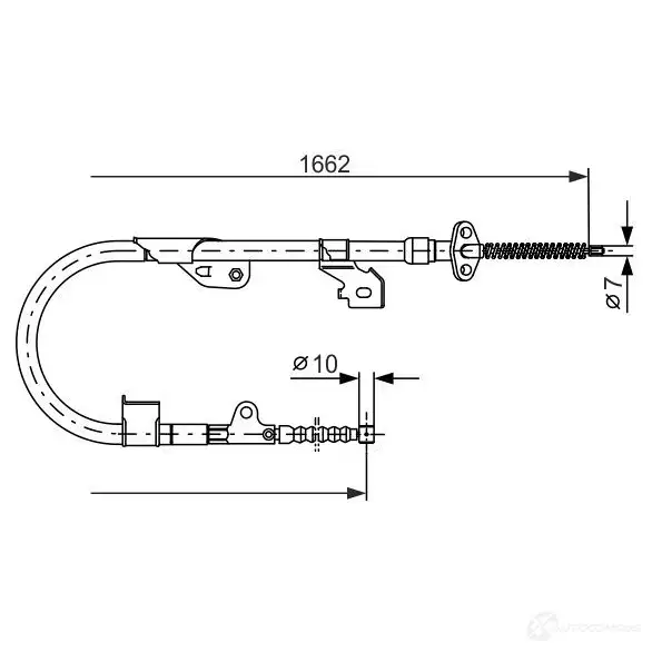 Трос ручника, стояночного тормоза BOSCH 1987477535 KL797M B C397 353662