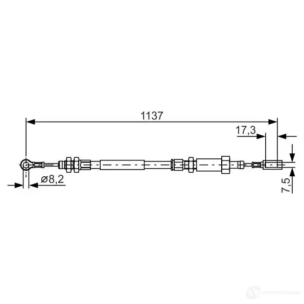 Трос ручника, стояночного тормоза BOSCH BC9 40 ZRQPMKE 1987482046 355116