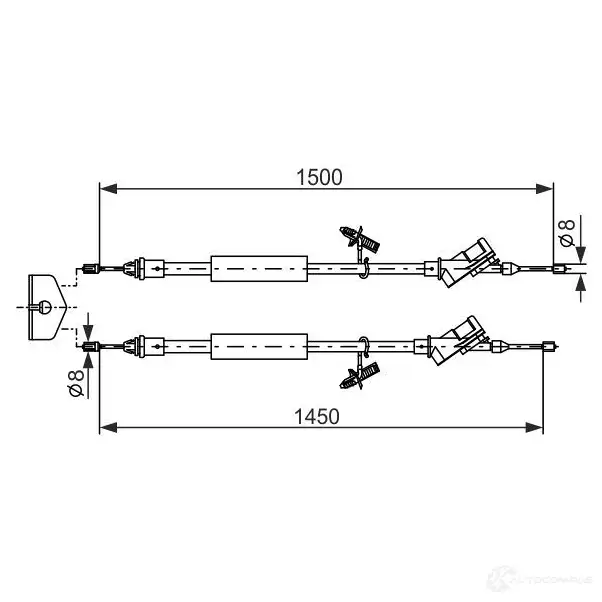 Трос ручника, стояночного тормоза BOSCH 353458 49B4MG BC8 63 1987477222 изображение 0