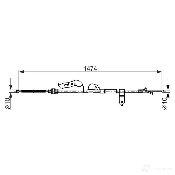 Трос ручника, стояночного тормоза BOSCH 1987482663 355655 B C2663 66AA4D изображение 3