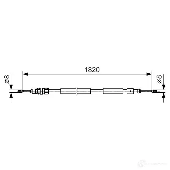 Трос ручника, стояночного тормоза BOSCH 355186 BC 1010 1987482116 K5OK8