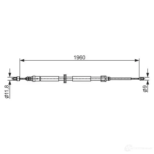 Трос ручника, стояночного тормоза BOSCH 1987482432 WPFFM 355470 BC243 2 изображение 0