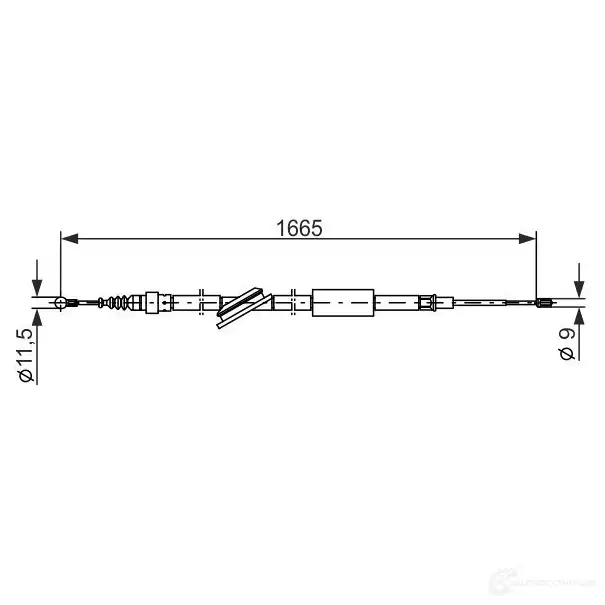 Трос ручника, стояночного тормоза BOSCH HU0DE BC 885 1987477249 353484