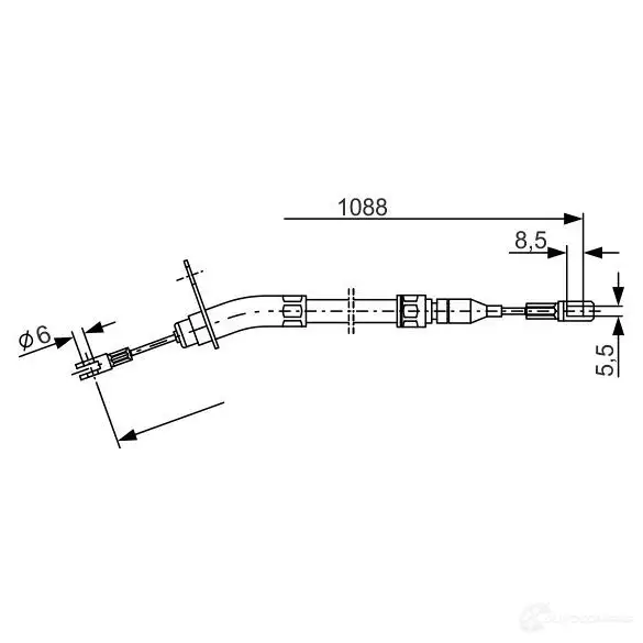 Трос ручника, стояночного тормоза BOSCH 1987477212 BC1 69 353451 RA4M86 изображение 0