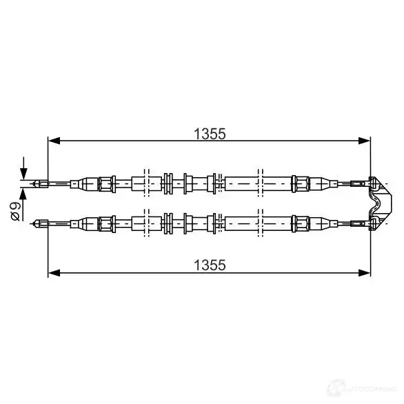 Трос ручника, стояночного тормоза BOSCH 8A871 1987477765 BC6 19 353871