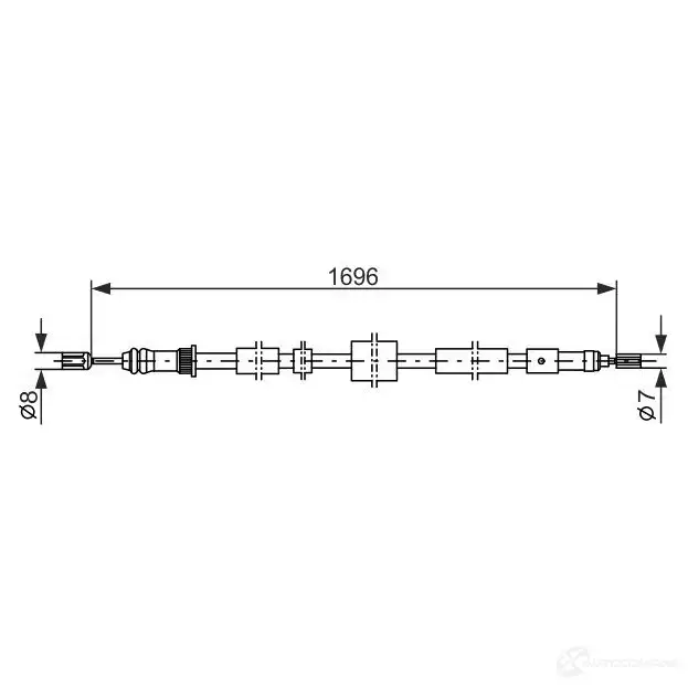 Трос ручника, стояночного тормоза BOSCH 353591 N8C08 1987477431 BC 318