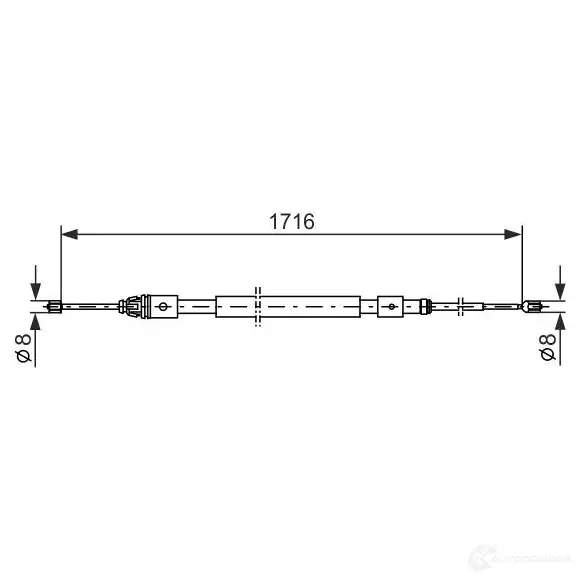 Трос ручника, стояночного тормоза BOSCH 1987477599 3M4JF BC46 1 353718 изображение 0