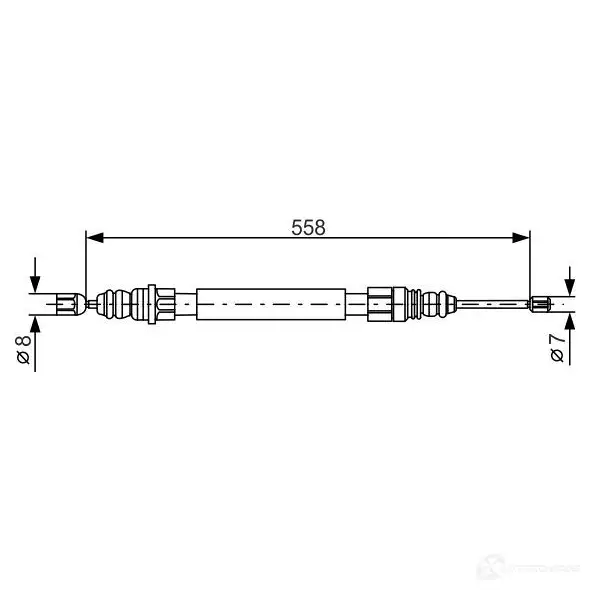 Трос ручника, стояночного тормоза BOSCH BC 130 1987477150 353405 RSET8IB