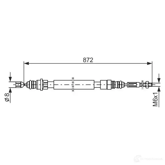 Трос ручника, стояночного тормоза BOSCH BC 129 1987477149 353404 2LZ8N