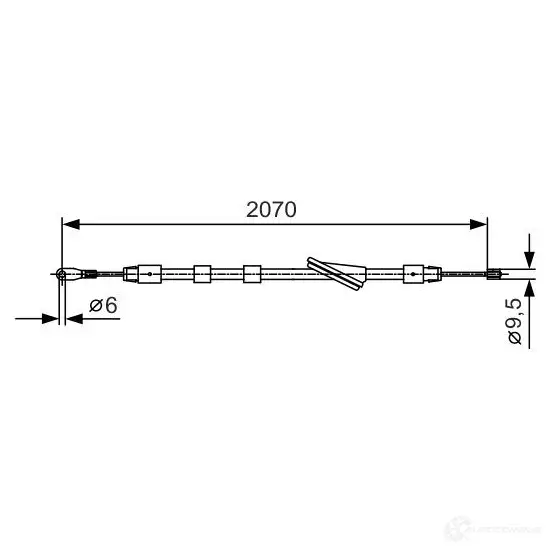 Трос ручника, стояночного тормоза BOSCH EGAUQF 354007 1987477921 BC 701
