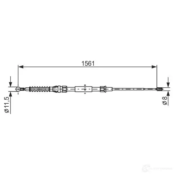 Трос ручника, стояночного тормоза BOSCH BC 776 S84Q8 1987477942 354028