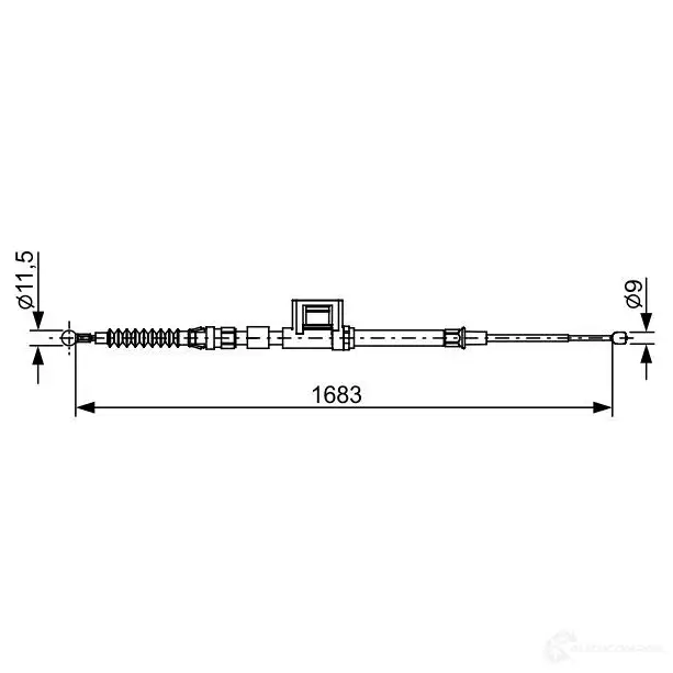 Трос ручника, стояночного тормоза BOSCH XUU7O 1987482645 BC26 45 355637 изображение 0