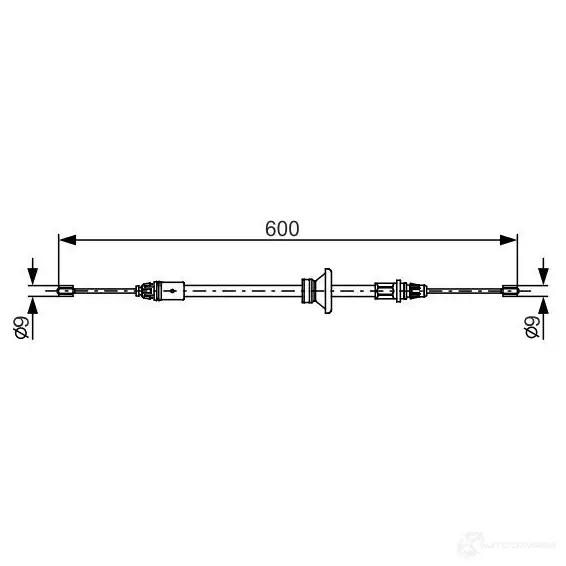 Трос ручника, стояночного тормоза BOSCH 355216 BC10 40 EI1OI4 1987482146