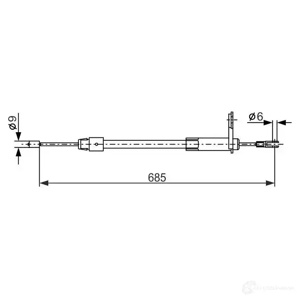 Трос ручника, стояночного тормоза BOSCH B C658 353908 NTI0JT 1987477810