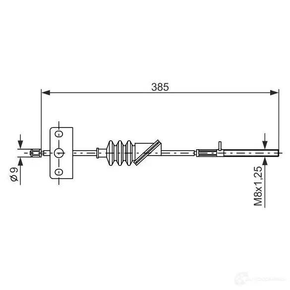 Трос ручника, стояночного тормоза BOSCH 1987477385 353561 B C281 TDX5I