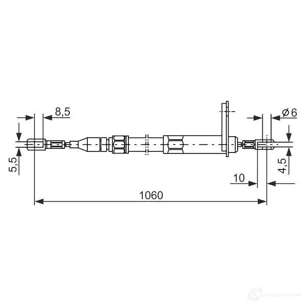 Трос ручника, стояночного тормоза BOSCH 6A560K 1987477047 BC 041 353332