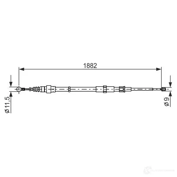 Трос ручника, стояночного тормоза BOSCH 1987482193 355263 1H5QV79 BC108 7 изображение 0