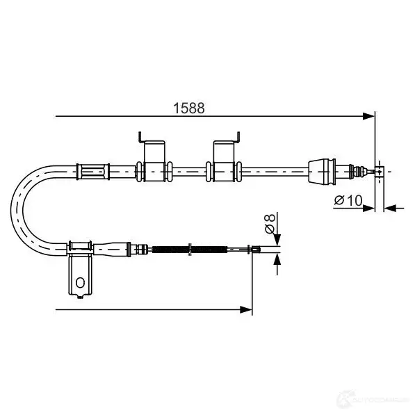Трос ручника, стояночного тормоза BOSCH CYIQEE 355408 BC1 242 1987482358