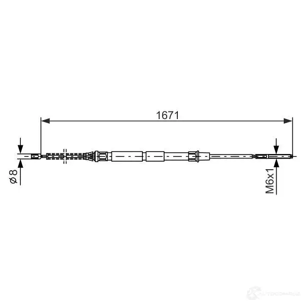 Трос ручника, стояночного тормоза BOSCH 1987477626 9QN01V BC48 8 353743