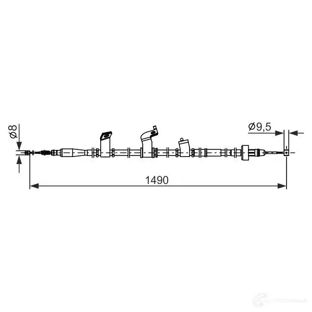 Трос ручника, стояночного тормоза BOSCH 1437241238 GD37 C3L 1987482844 - Изображение 1