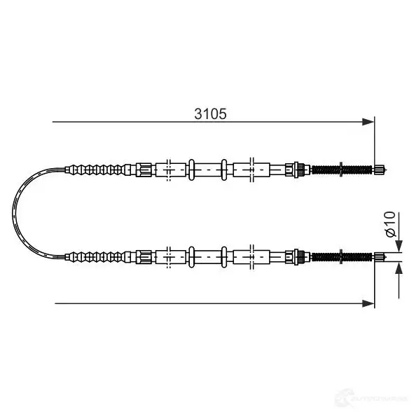 Трос ручника, стояночного тормоза BOSCH AJA9N 1987477989 BC82 4 354074 изображение 0