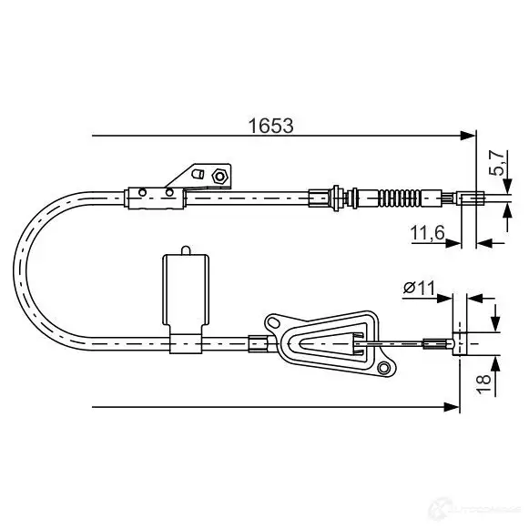 Трос ручника, стояночного тормоза BOSCH 354001 SJTLDN BC 695 1987477915