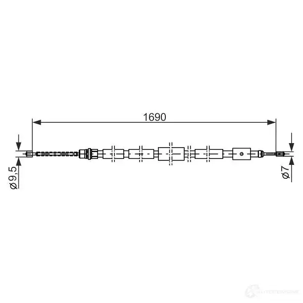 Трос ручника, стояночного тормоза BOSCH BC32 0 353593 1987477434 BVEVQC2