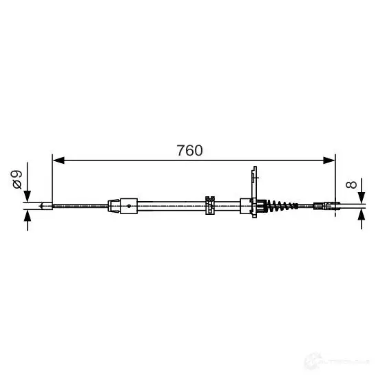 Трос ручника, стояночного тормоза BOSCH 1987482022 355092 8DBRO BC9 16 изображение 0