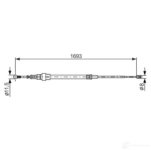Трос ручника, стояночного тормоза BOSCH BC66 5 7H1H82 353915 1987477817