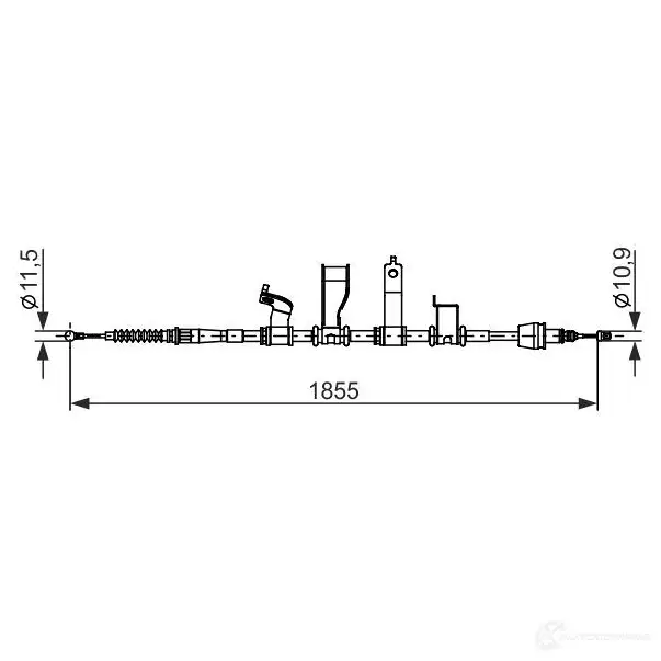 Трос ручника, стояночного тормоза BOSCH 355677 BC2 685 1987482685 YLJL3A изображение 0