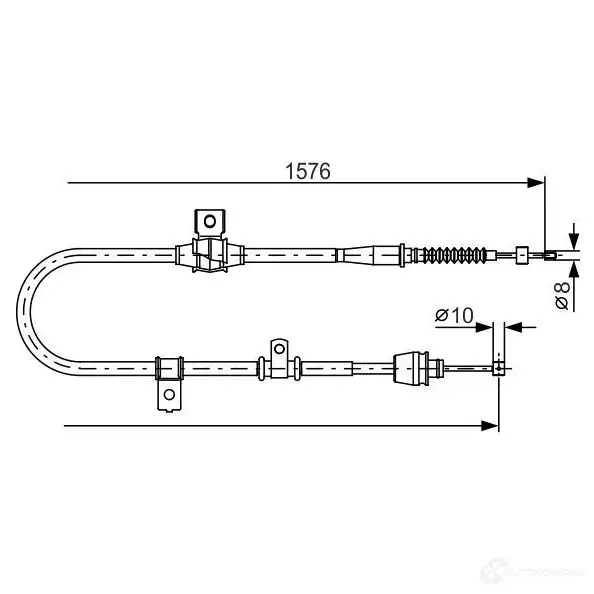 Трос ручника, стояночного тормоза BOSCH BC 1154 HEIUI 355332 1987482270 изображение 0