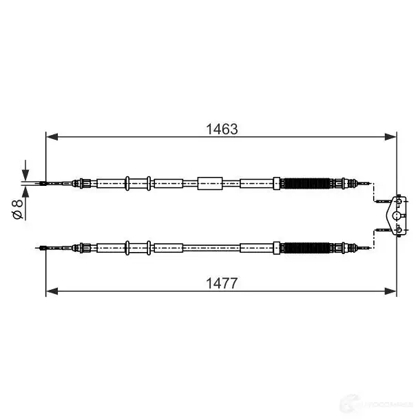 Трос ручника, стояночного тормоза BOSCH 355345 1987482283 RMP81 BC1 167 изображение 0