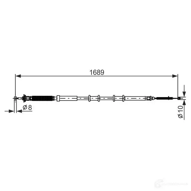 Трос ручника, стояночного тормоза BOSCH 354060 BC8 09 1987477975 D5VQ8T9