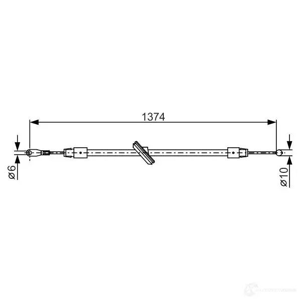 Трос ручника, стояночного тормоза BOSCH 355370 1987482312 BC11 96 0FOB09 изображение 0