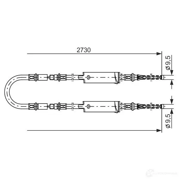 Трос ручника, стояночного тормоза BOSCH 67R3CS 1987477370 353550 BC 270