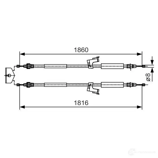 Трос ручника, стояночного тормоза BOSCH 1987482019 B C913 3DD0QHJ 355089