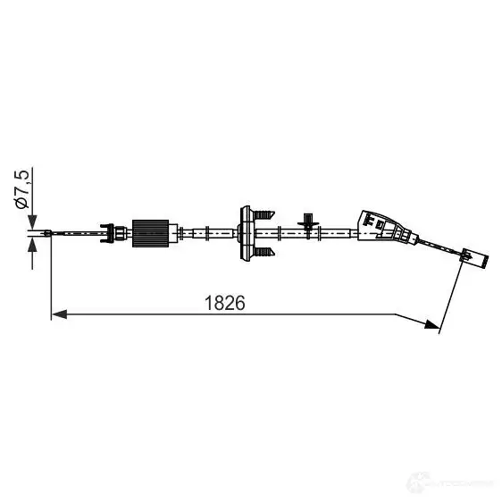 Трос ручника, стояночного тормоза BOSCH B C2795 V7HHKB 1425139093 1987482795 изображение 0