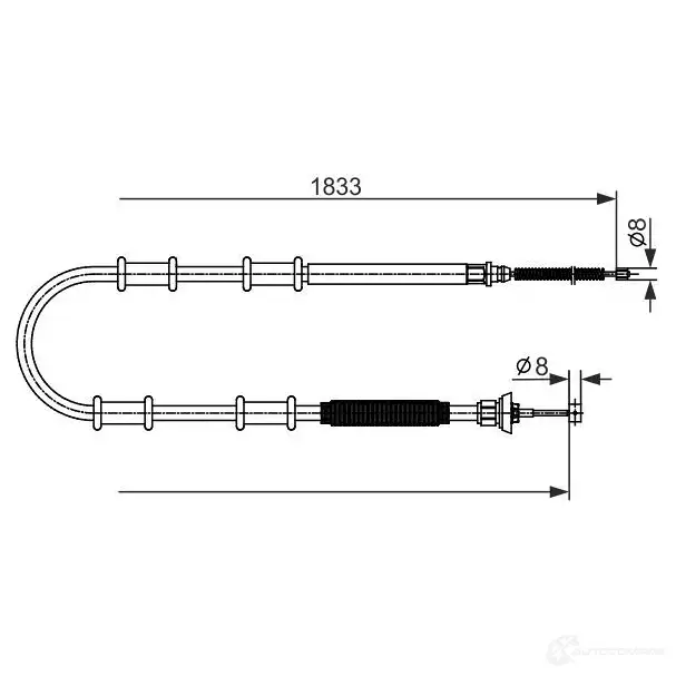 Трос ручника, стояночного тормоза BOSCH 1987482593 DAJQZ 355600 BC25 93 изображение 0